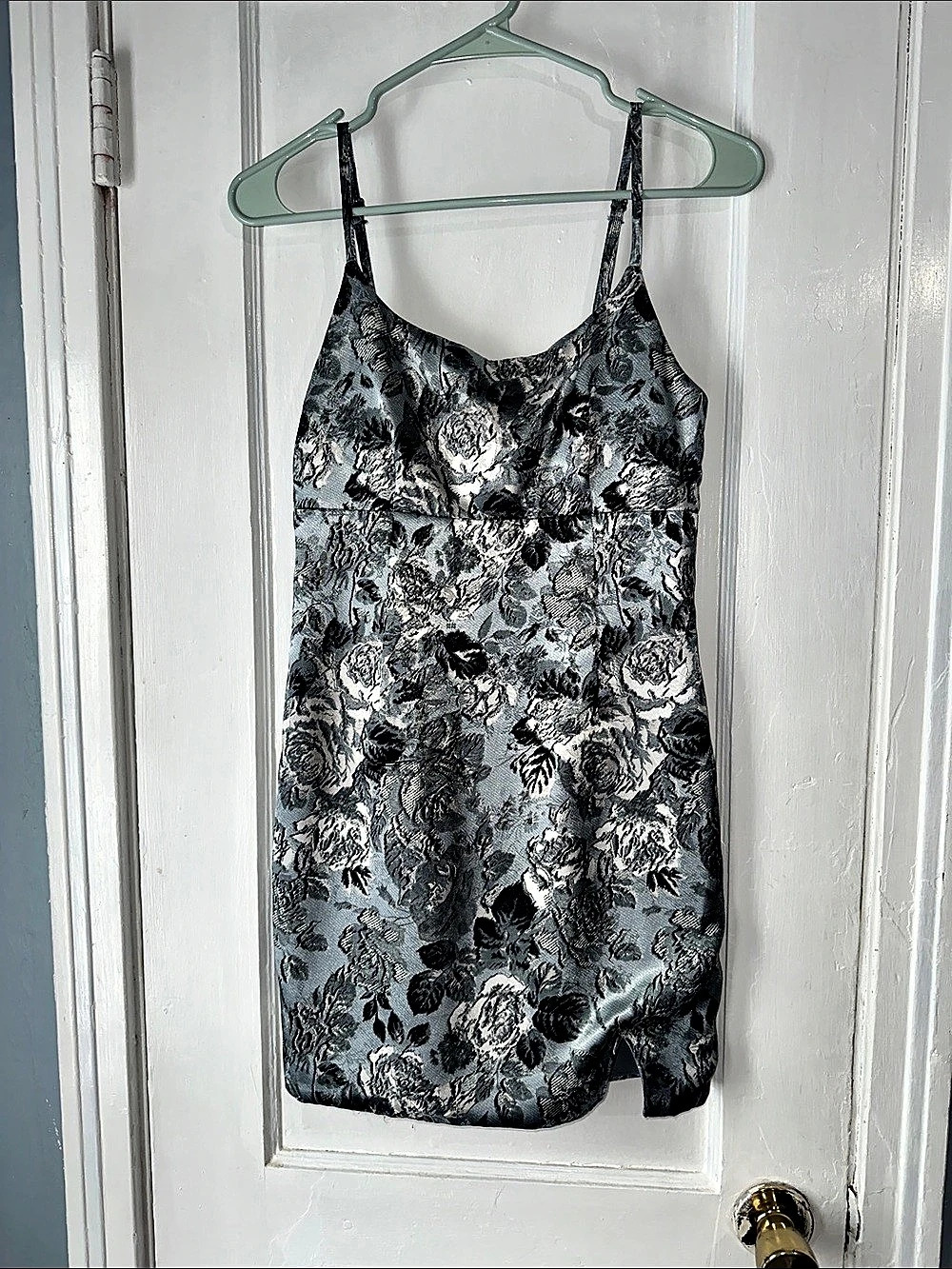 Wild Fable Floral Mini Dress Gray & Black Size XS